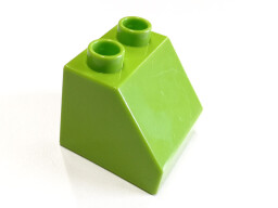 L-W Toys Junior Kostka 1x2 zkosená zelená